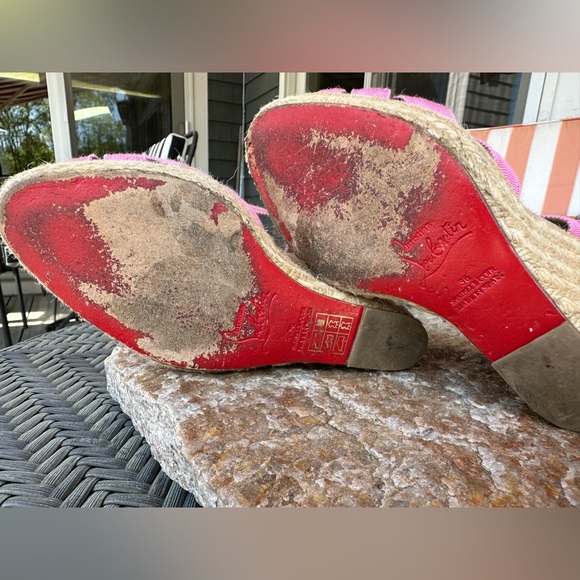 Christian Louboutin Pink Espadrille Wedge Heels — Size 36 - Picture 4 of 4